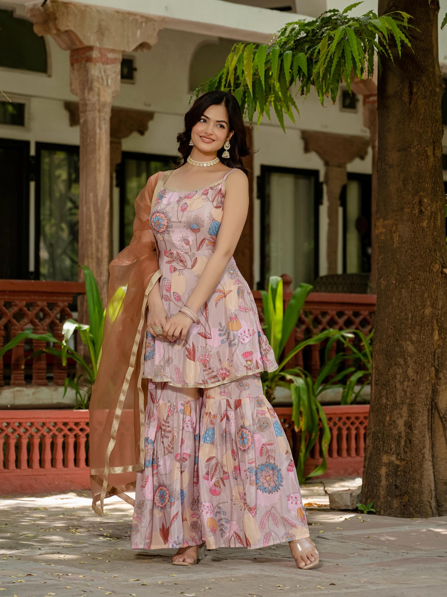 EXCLUSIVE 3 PIECES KURTI, PLAZZO & DUPATTA
