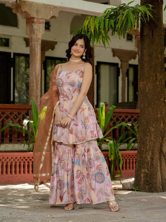 EXCLUSIVE 3 PIECES KURTI, PLAZZO & DUPATTA