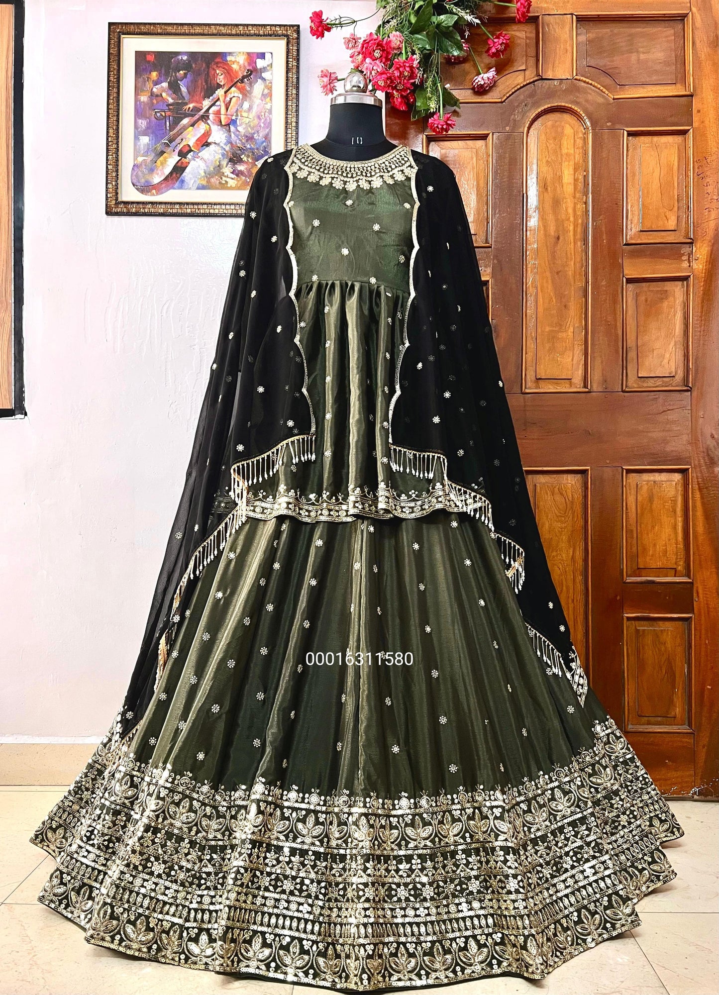 Chinon Silk kurti & Lehanga