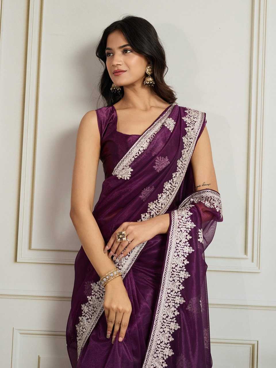Beautiful Twill Net Saree- KE-81805