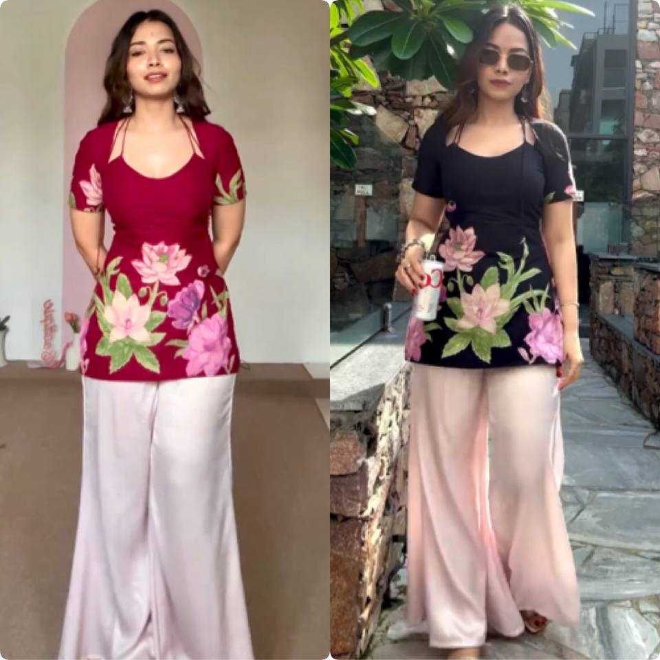 Roman Silk kurti & Plazzo