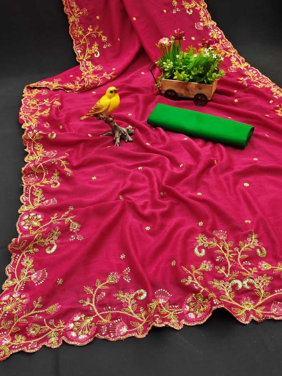 Vichitra Silk Saree - KE-79637