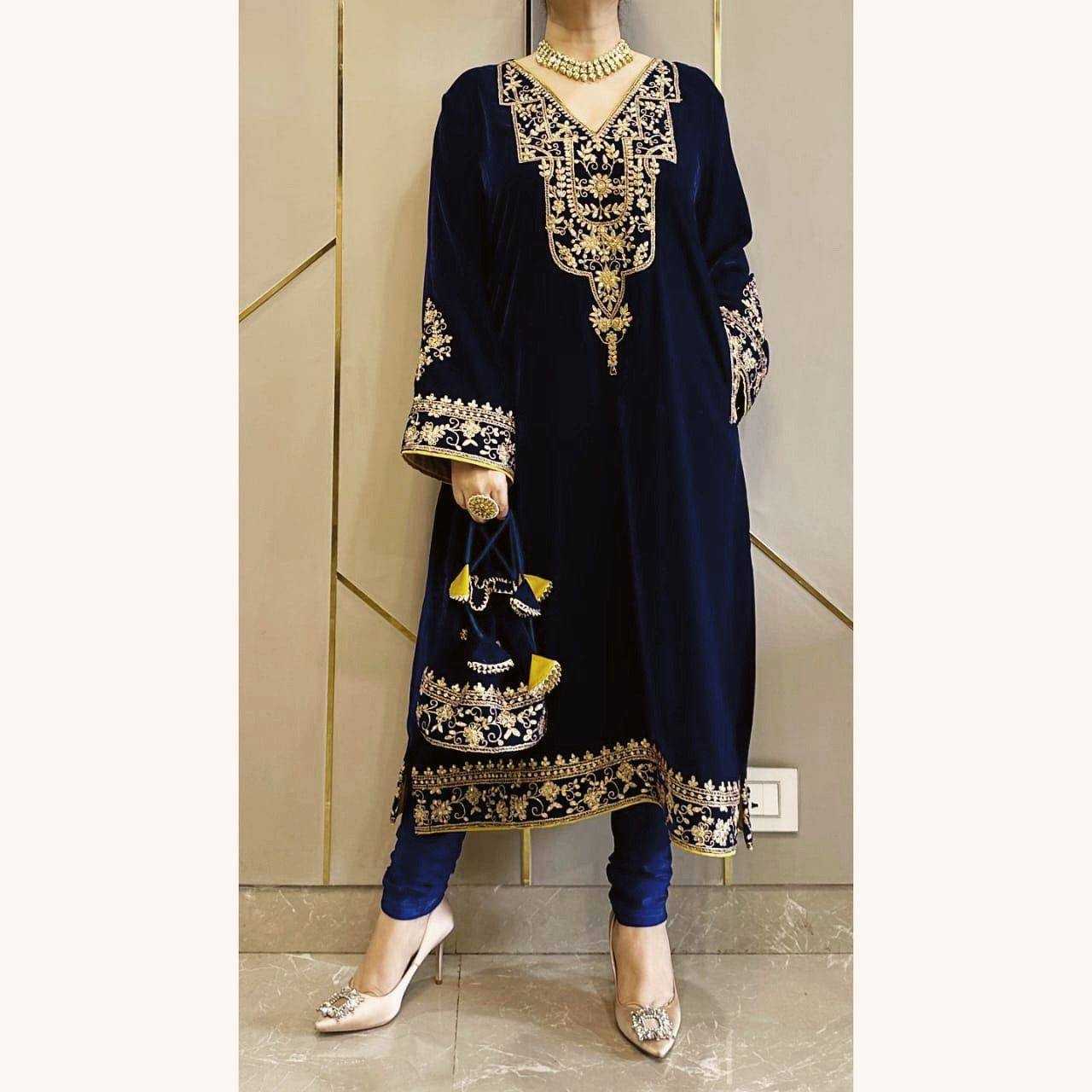 Kashmiri velvet suit