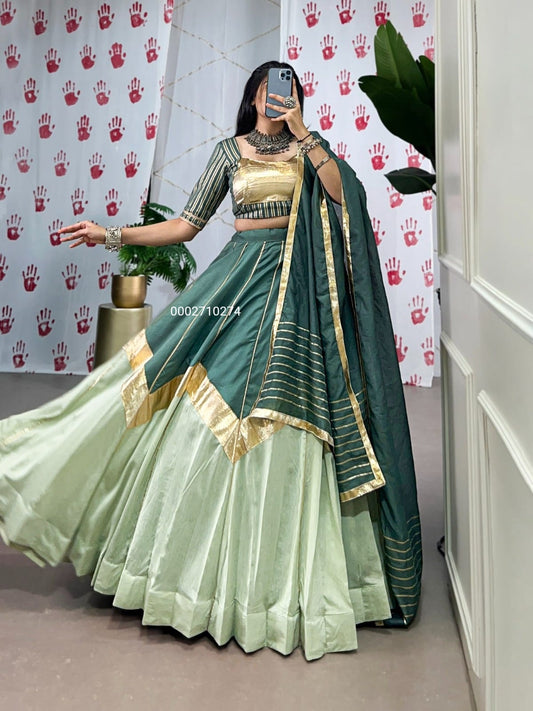 Elegant Pure Chanderi Lehenga Set