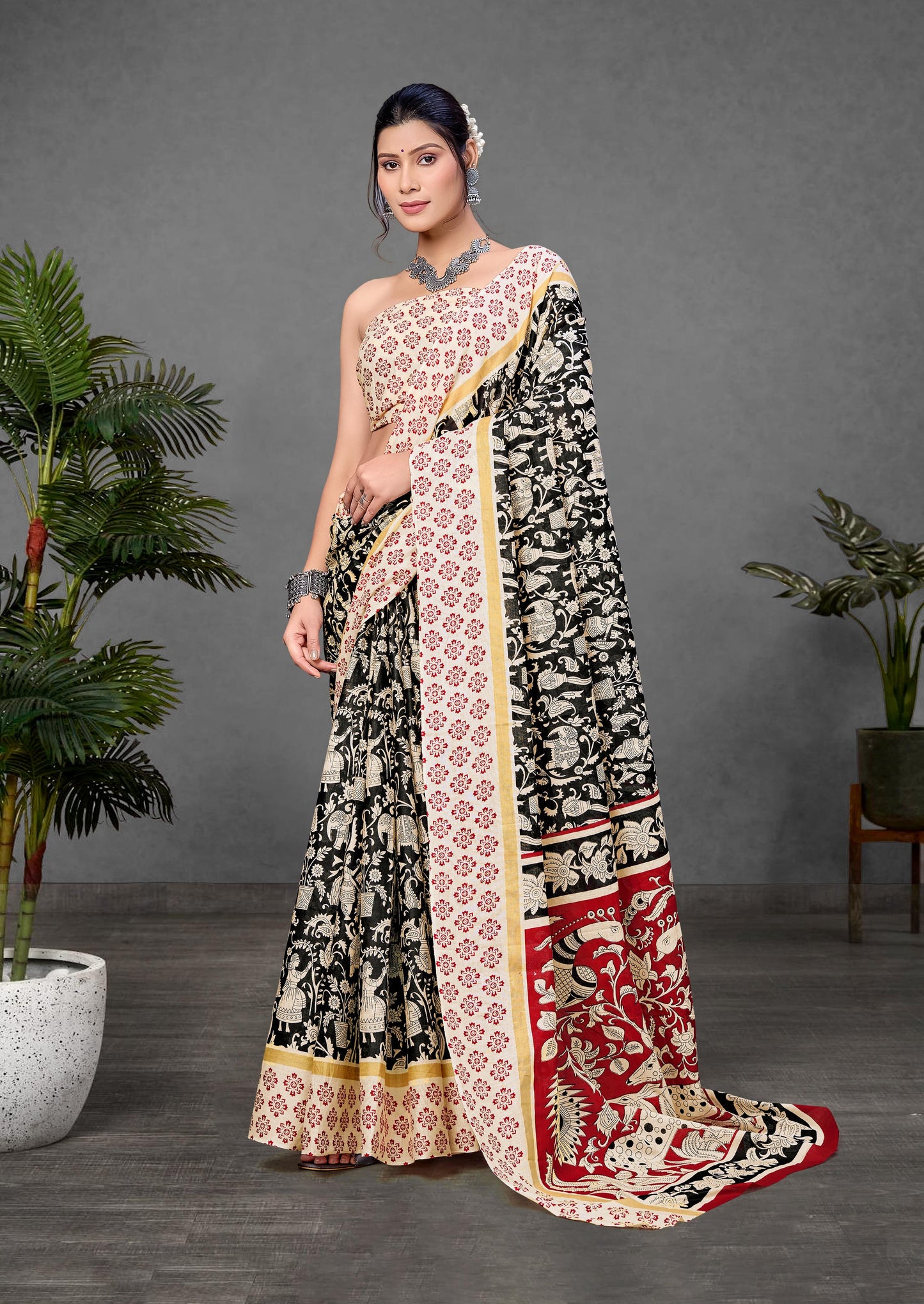 Kalamkari Print Saree