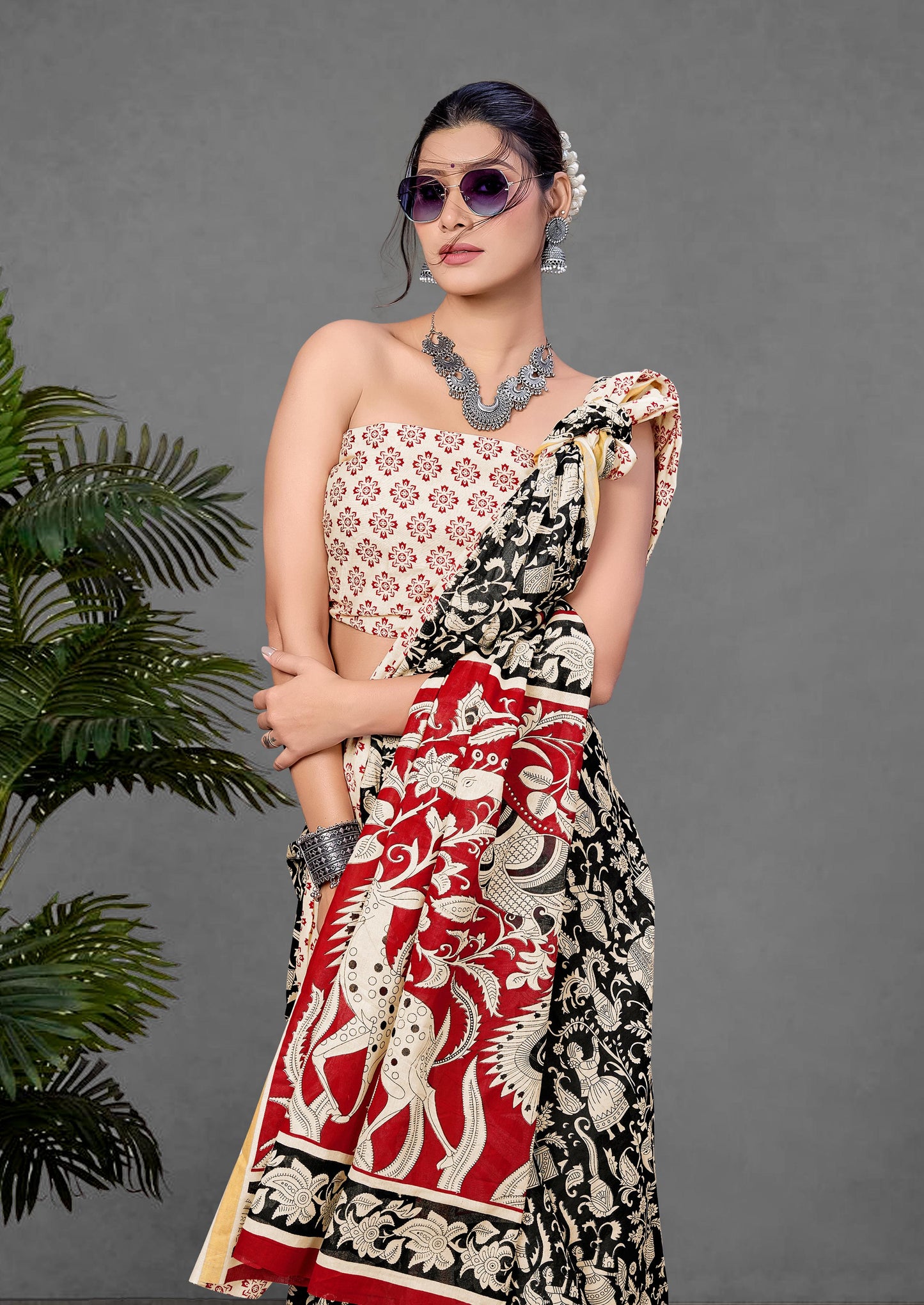 Kalamkari Print Saree