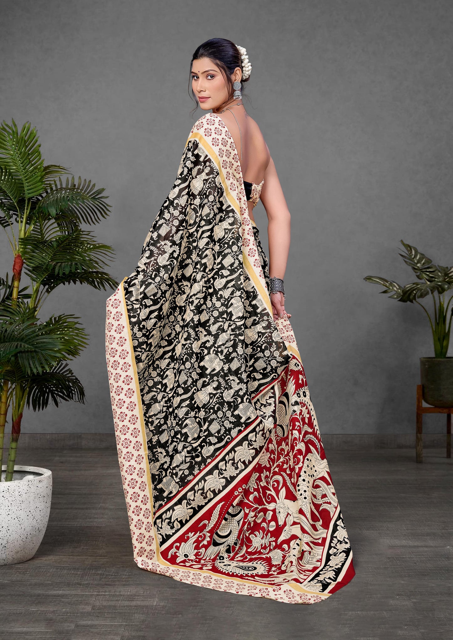 Kalamkari Print Saree