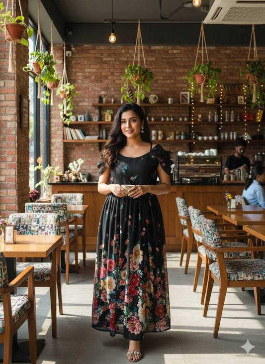 Faux Georgette Dress KE-83543