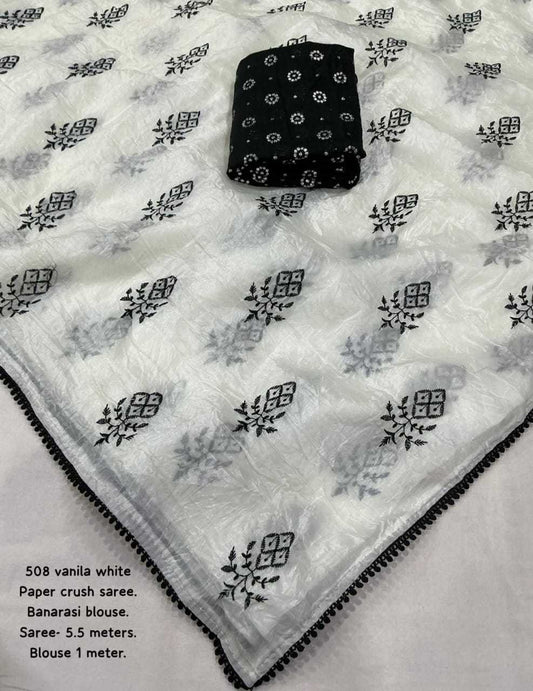 Vanilla white Soft Silk Saree KE-85754