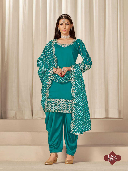 Roman Silk Dhoti Salwar suit- KE-79300