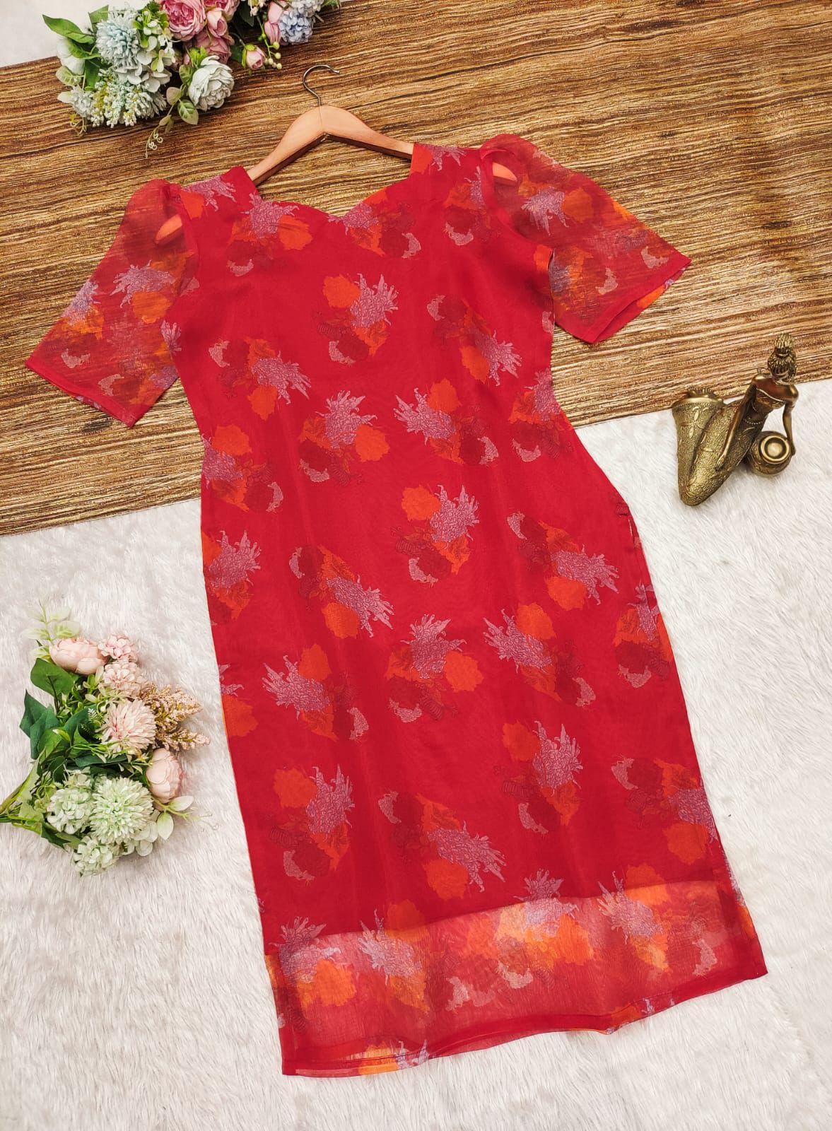 Organza Print Kurtis