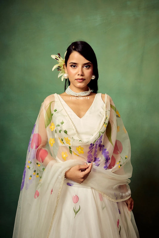 Taby Silk with Elegant Floral Prints Lehanga