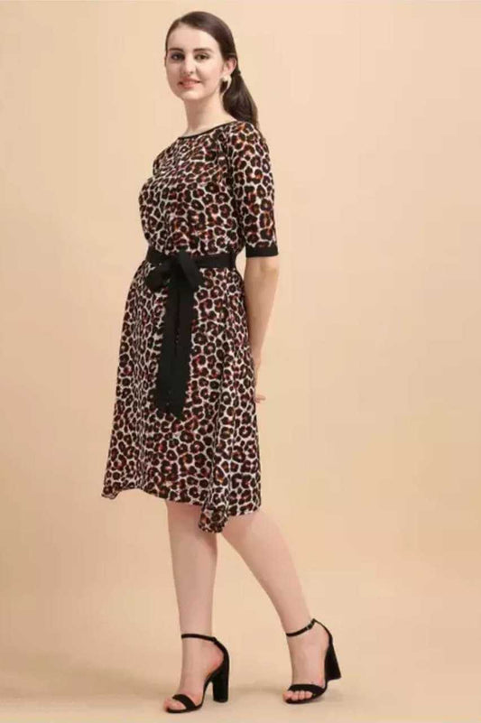 Printed Crepe Dress