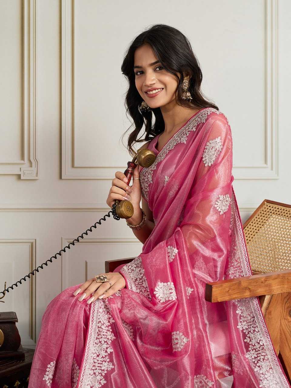 Beautiful Twill Net Saree- KE-81805