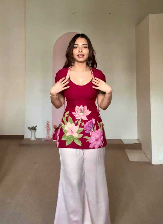 Roman Silk kurti & Plazzo