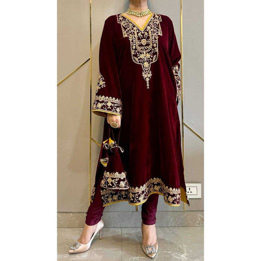 Kashmiri velvet suit
